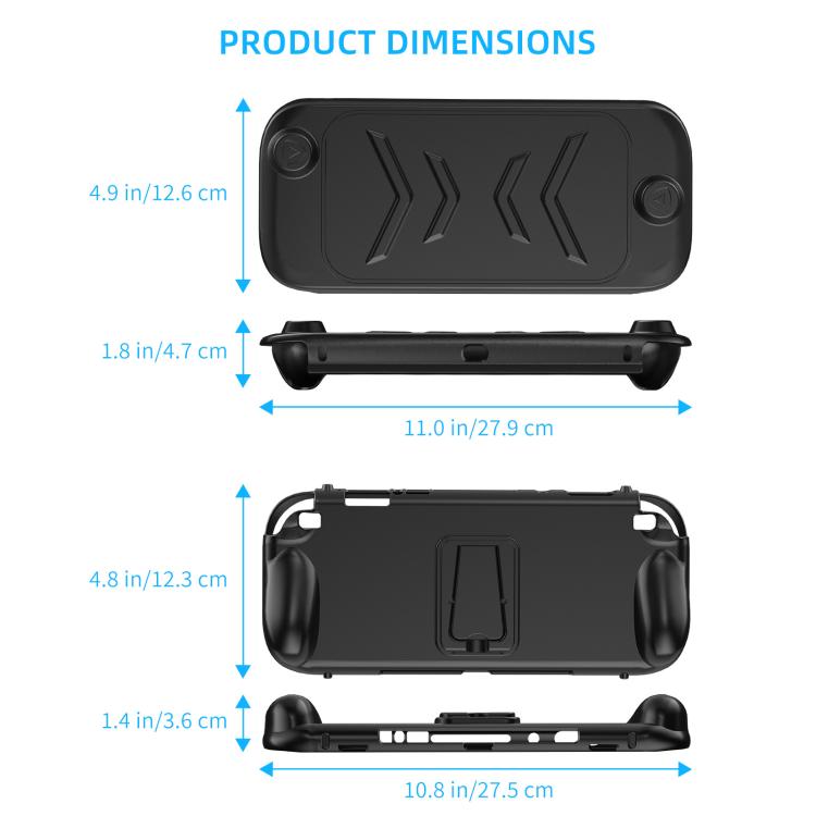 For Nintendo Switch 2 Full-Body Protective Case TPU Base + ABS Cover with Built-in Stand & Carrying Handle