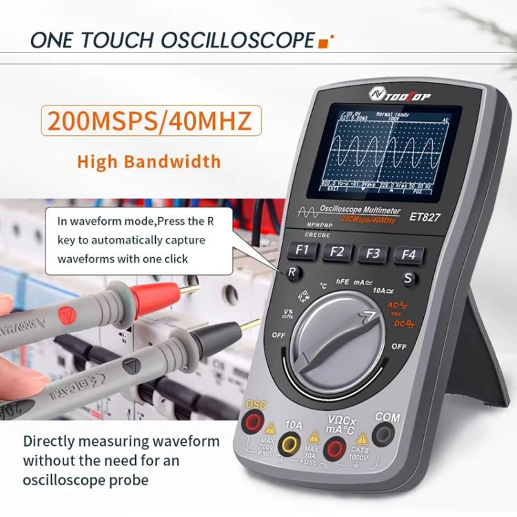 Oscilloscope Multimeter 200Msps Sampling Rate 40MHz Oscilloscope + Multimeter 2 In 1