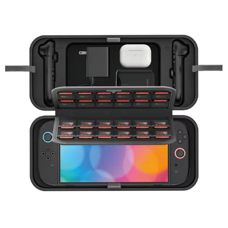 For Nintendo Switch 2 OIVO  Large-Capacity EVA Carrying Case With Built-In Stand, 24 Game Card Slots