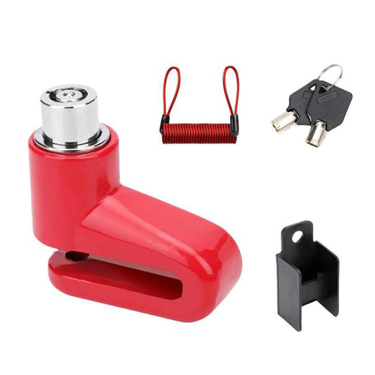 Bicycle Disc Brake Lock Portable Motorcycle Reminder Rope Lock Accessories, Red, Black, Blue