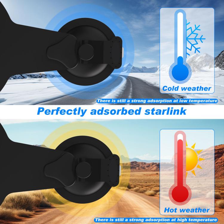 For Starlink Mini Magnetic Car Mount Suction Cup Bracket + Connection Block