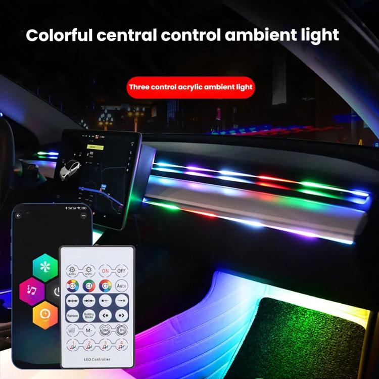 3 Control App Remote Control Colorful Car Interior Ambient Lighting Modified LED Acrylic USB Car Ambient Lighting