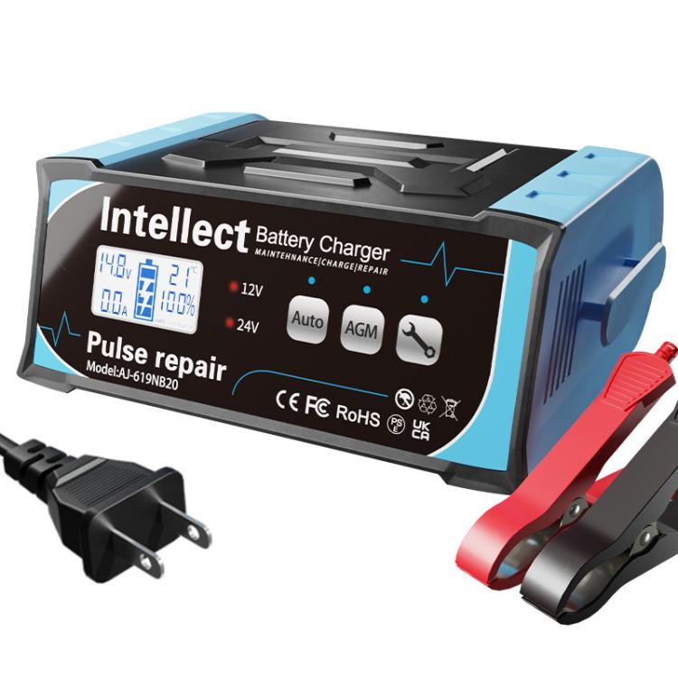 12V/24V Car Battery Charger Intelligent Pulse Lead-acid Battery Repair