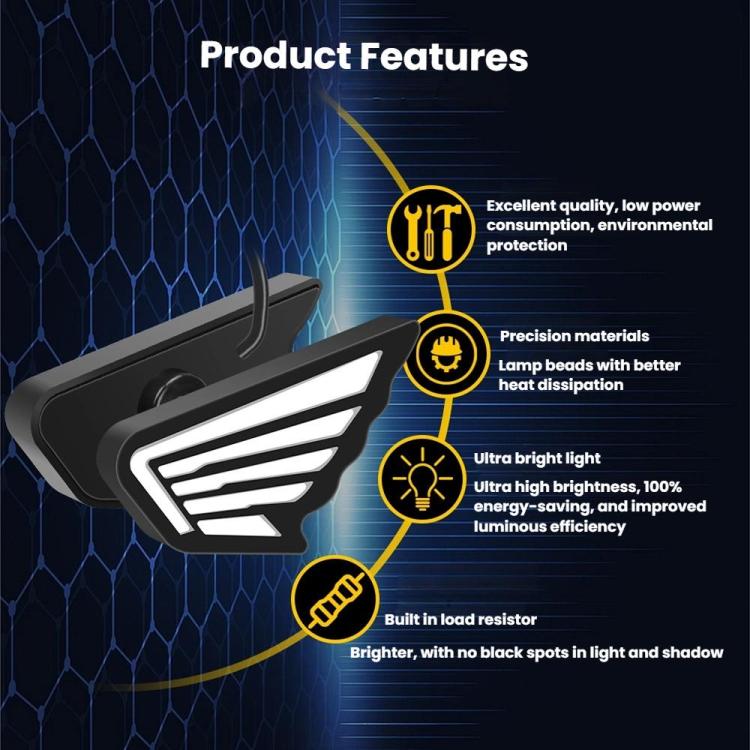 1pairs Motorcycle High-Brightness Winged Eagle Eye Lights Modified Headlights