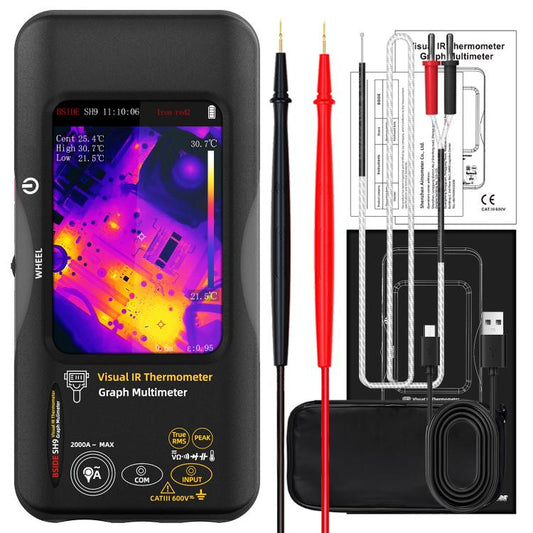 BSIDE SH9 Infrared Thermal Imaging Multimeter Touchscreen High-Definition Thermal Imaging Thermometer Electrical Floor Heating Inspection