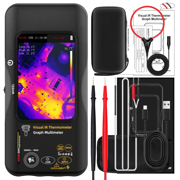 BSIDE SH9 Infrared Thermal Imaging Multimeter Touchscreen High-Definition Thermal Imaging Thermometer Electrical Floor Heating Inspection