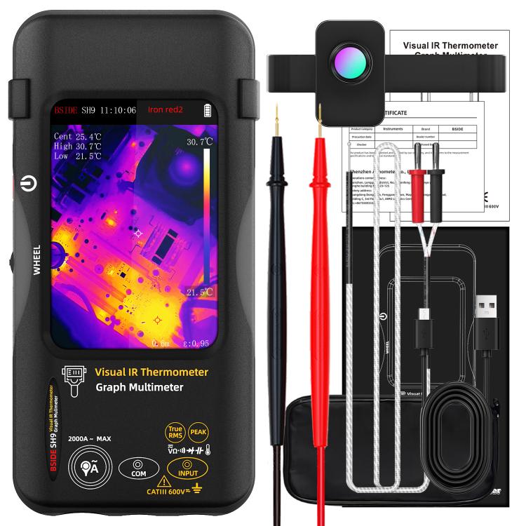 BSIDE SH9 Infrared Thermal Imaging Multimeter Touchscreen High-Definition Thermal Imaging Thermometer Electrical Floor Heating Inspection