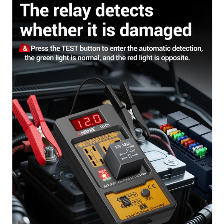 ANENG 12V/24V Car Battery Relay Four-Pin Digital Display Tester