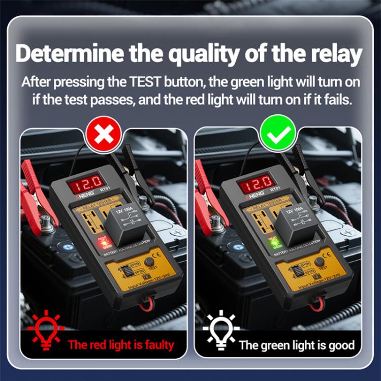 ANENG 12V/24V Car Battery Relay Four-Pin Digital Display Tester