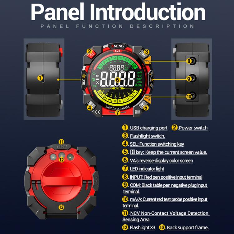 ANENG Intelligent High-precision Double-tube Fuse Digital Multimeter