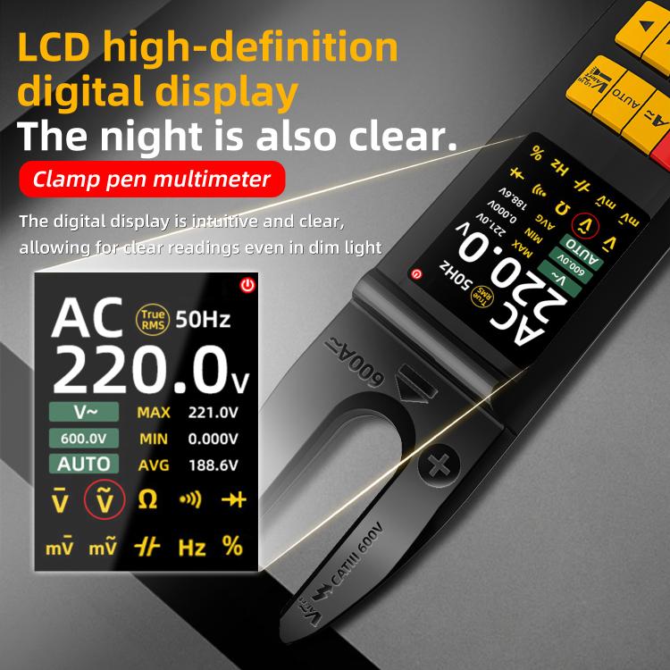 600A Intelligent High-Precision Clamp Meter U-Type Multimeter