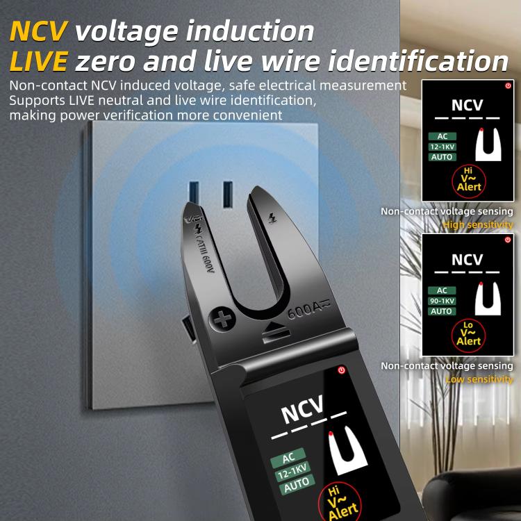 600A Intelligent High-Precision Clamp Meter U-Type Multimeter