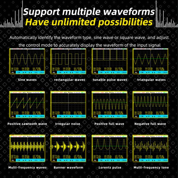 Miniature Oscilloscope Signal Generator Rechargeable Handheld Color Screen 50MHz Oscilloscope
