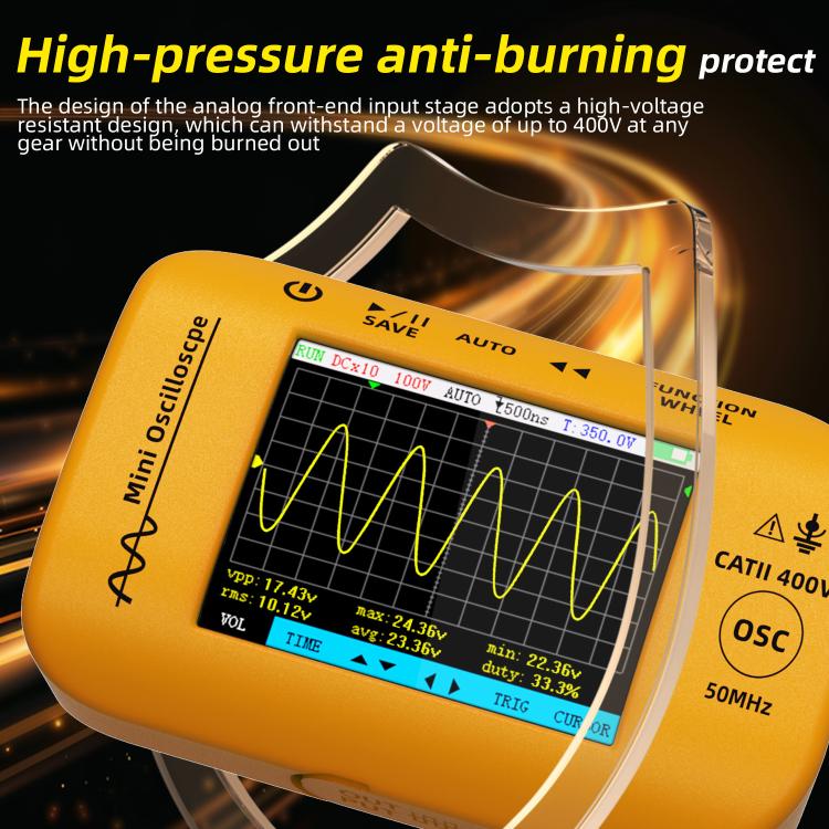 Miniature Oscilloscope Signal Generator Rechargeable Handheld Color Screen 50MHz Oscilloscope