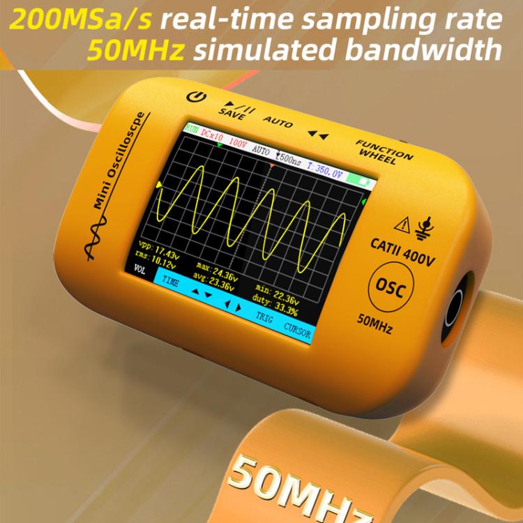 Miniature Oscilloscope Signal Generator Rechargeable Handheld Color Screen 50MHz Oscilloscope