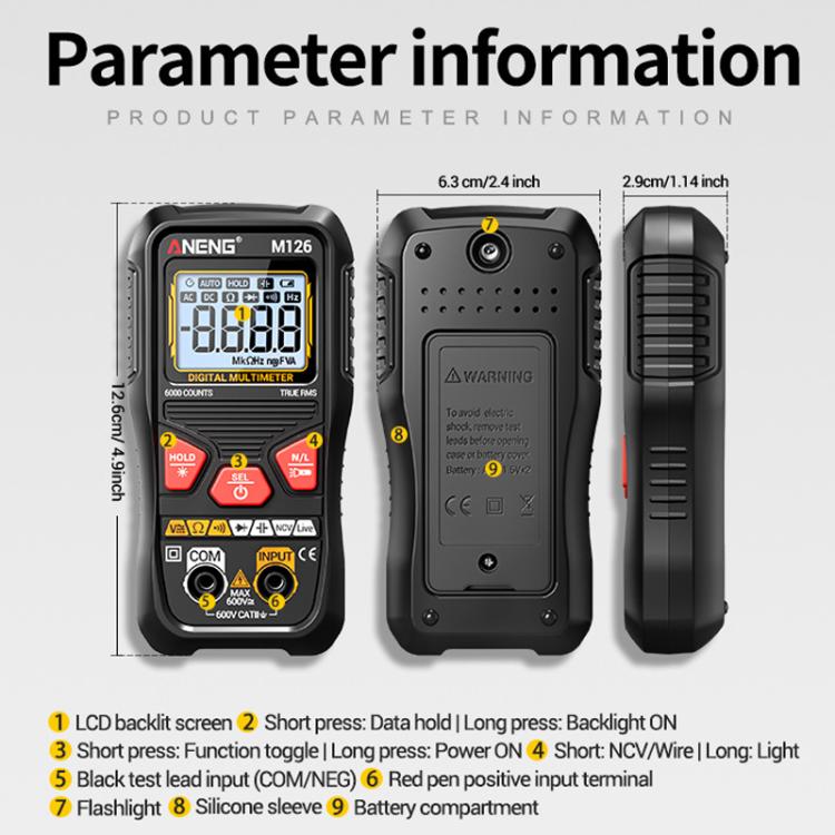 ANENG Anti-burn Electrical Digital Display Fully Automatic Digital Multimeter