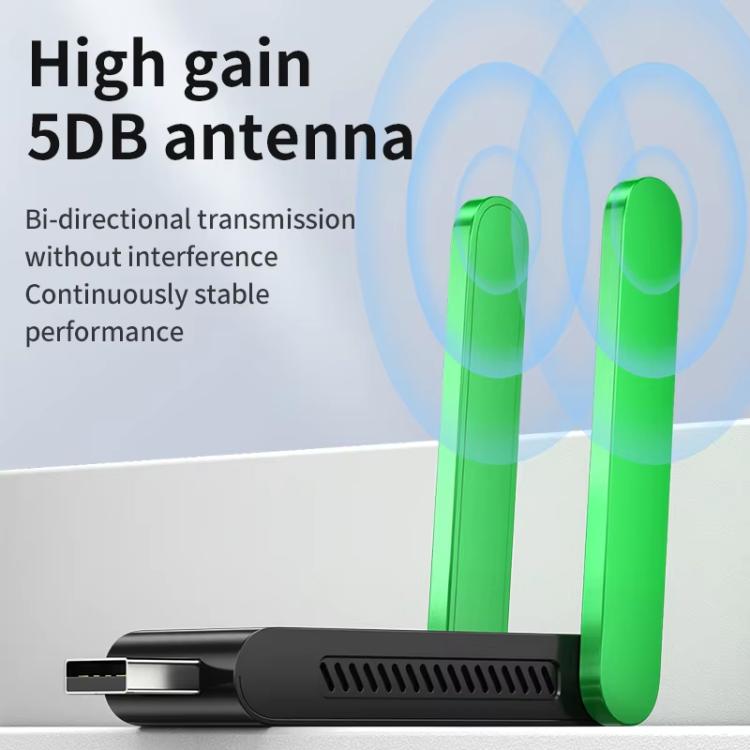 VegGieg 1400Mbps Dual Band WIFI 6 USB Wireless Adapter Driver-Free Network Card  for Desktop PC/Laptop