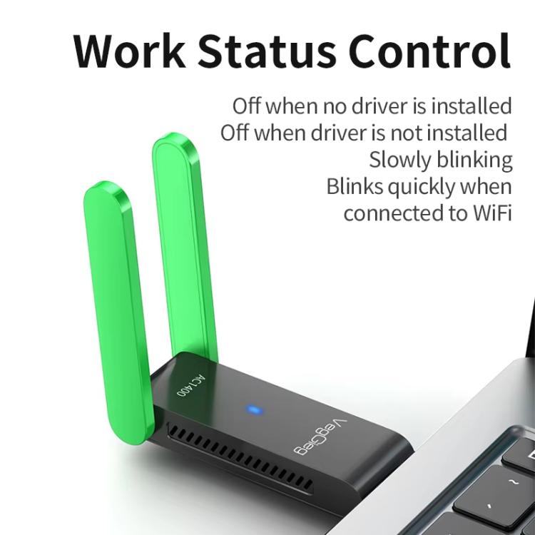 VegGieg 1400Mbps Dual Band WIFI 6 USB Wireless Adapter Driver-Free Network Card  for Desktop PC/Laptop