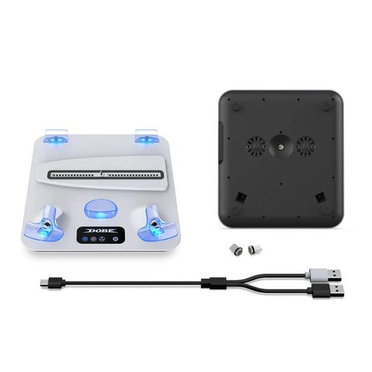 For PS5 / PS5 Slim / PS VR2 DOBE TP5-3550 Game Console Cooling Base Controller Charging Stand + Headphone Hanger
