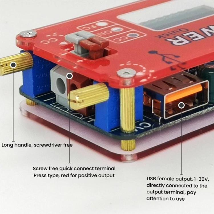 USB 15W Adjustable Power Supply Module LCD Display Mobile Boost Cable