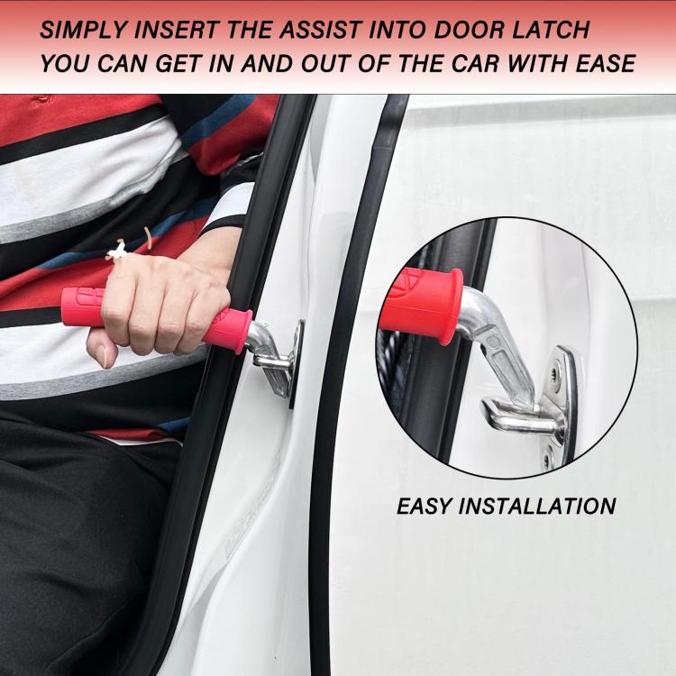Car Handle Assist Device For Elderly People Getting Out Of  A Car With Cane