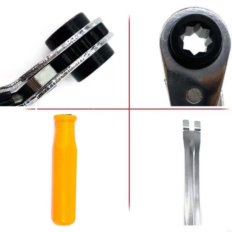2pcs Automatic Slack Adjuster Release Tool + 5/16 Inch Square Ratchet Wrench For Air Brake System