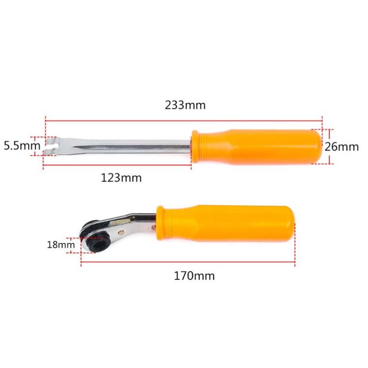 2pcs Automatic Slack Adjuster Release Tool + 5/16 Inch Square Ratchet Wrench For Air Brake System