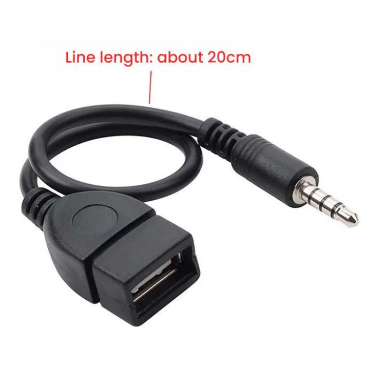 10pcs 3.5mm Male Round Head To USB 2.0 Female USB Disk Car MP3 Data Transmission Cable