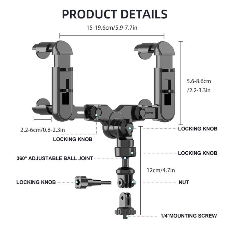 Car Rearview Mirror Bracket Camera Mobile Phone Fixing Base Accessories