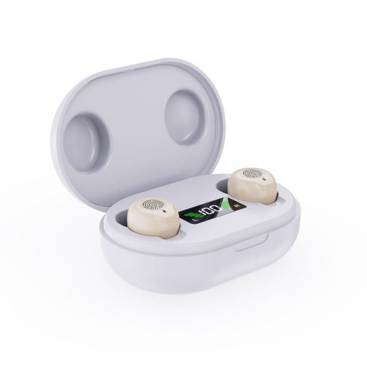 Wireless Invisible Hearing Aid With Digital Display Charging Case & Touch Control