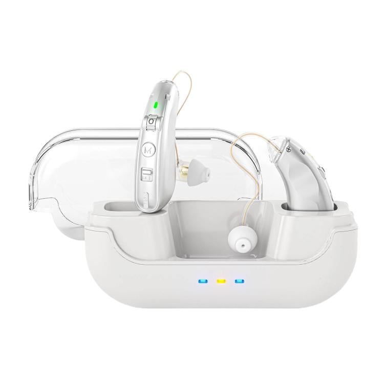 Behind-The-Ear Hearing Aids With Charging Case Smart Noise Cancelling & No Feedback Whistling