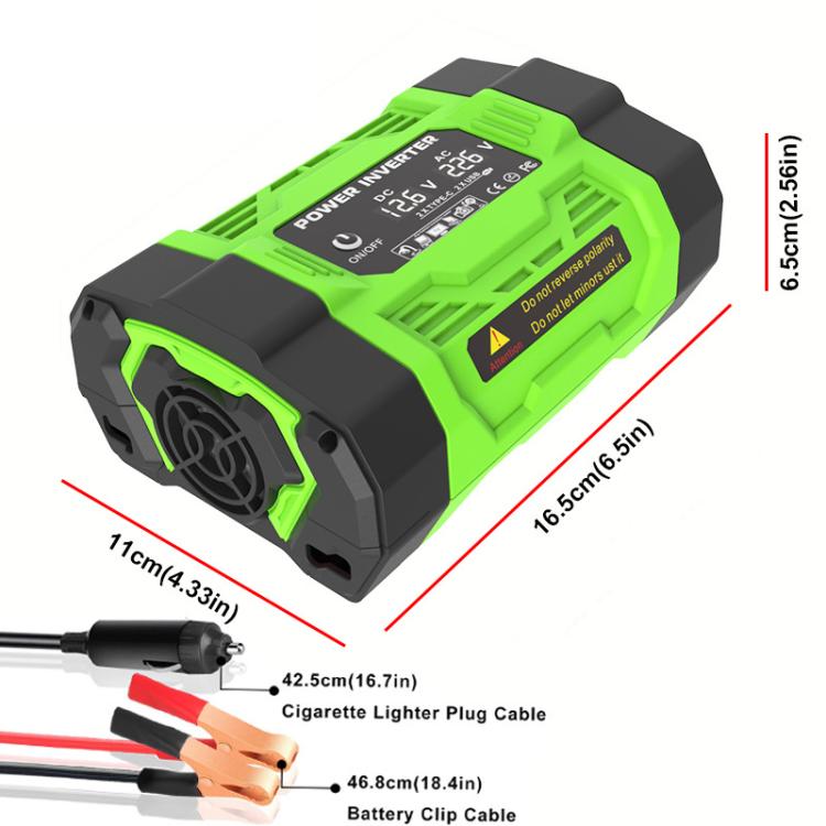 Gurxun Modified Wave Inverter With 18W Solar Panel + 30A Controller Dual Socket + 2 USB + 2 Type-C Ports