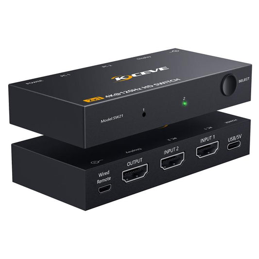 2 In 1 Out HDMI Two-Way Switch 8K 60Hz HD Computer TV Video Splitter