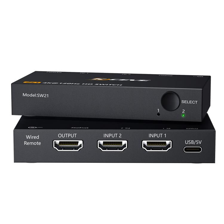 2 In 1 Out HDMI Two-Way Switch 8K 60Hz HD Computer TV Video Splitter