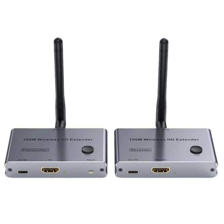 2 In 1 4K 30Hz Wireless HDMI Extender 100m Point To Point HD Video Transmitter, Transmitter+Receiver