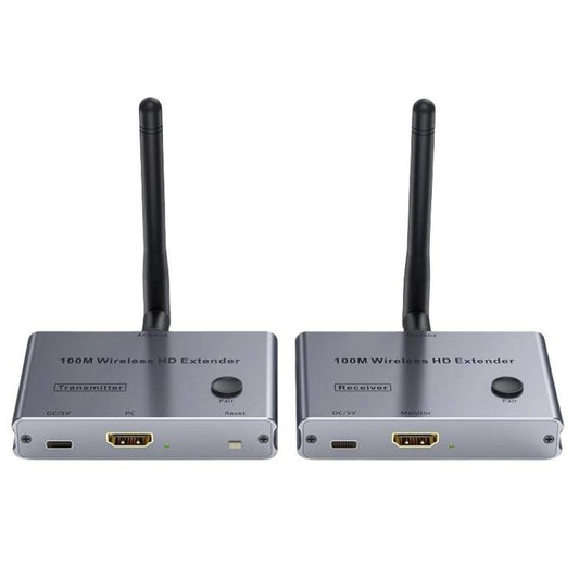 2 In 1 4K 30Hz Wireless HDMI Extender 100m Point To Point HD Video Transmitter, Transmitter+Receiver