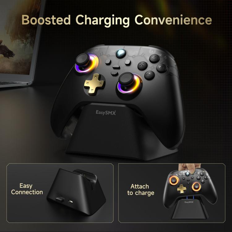 EasySMX D05 Tri-mode Wireless Gaming Controller for PC/Switch/Steam Deck/TV/Phone with Charging Dock