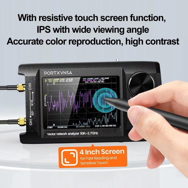 PORTXVNSA VNA-H4 Plus 4 inch IPS Screen Portable Handheld Vector Antenna Analyzer MF HF VHF UHF