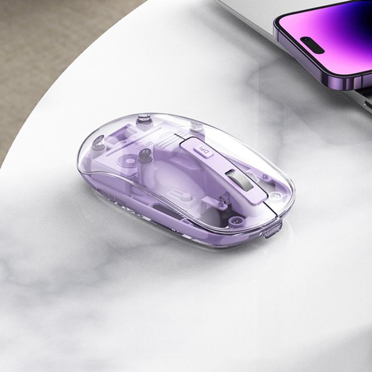 IMICE T400 4 Keys 1600DPI Dual-Mode Mouse Transparent Bluetooth Charging Wireless Silent Mice