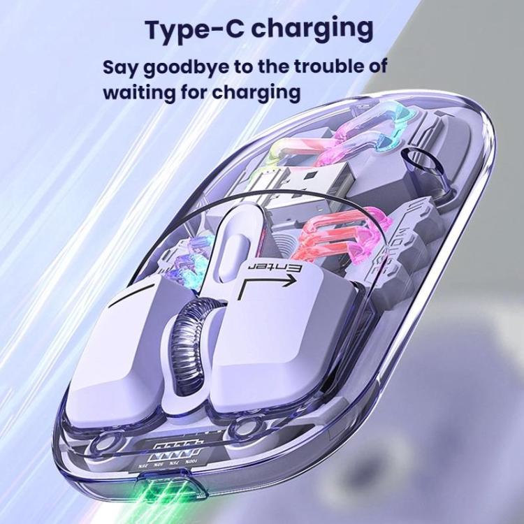 IMICE T300 4 Keys 1600DPI RGB Luminous Mouse Bluetooth Dual Mode Charging Wireless Silent Mouse With Magnetic Back Cover