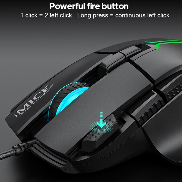 IMICE T50 8 Keys 12800DPI Wired Gaming Mouse With Adjustable DPI And RGB Lighting