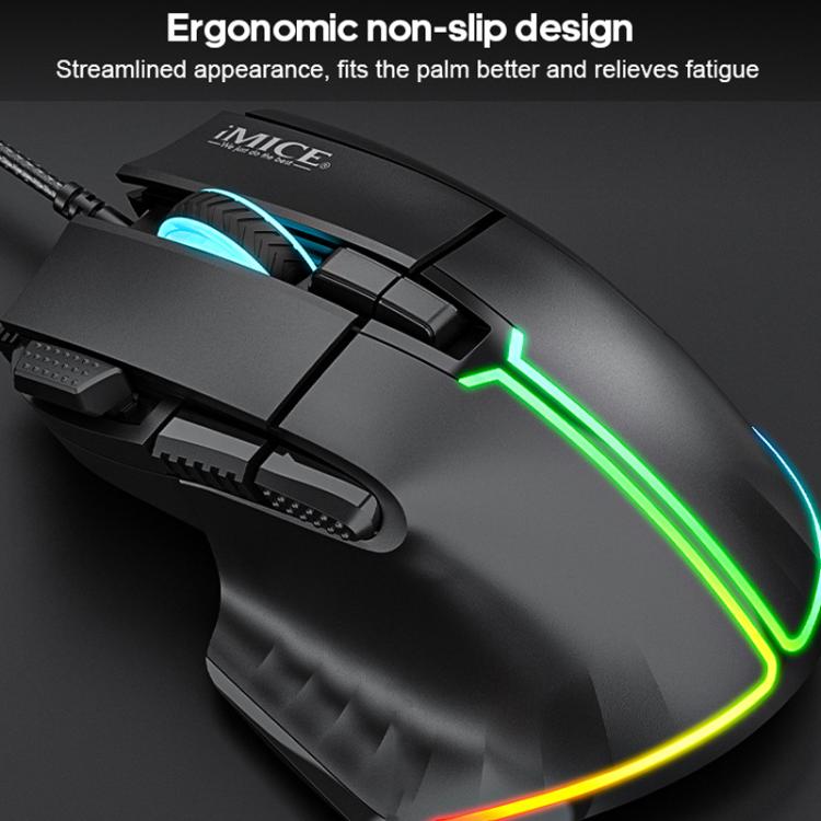 IMICE T50 8 Keys 12800DPI Wired Gaming Mouse With Adjustable DPI And RGB Lighting