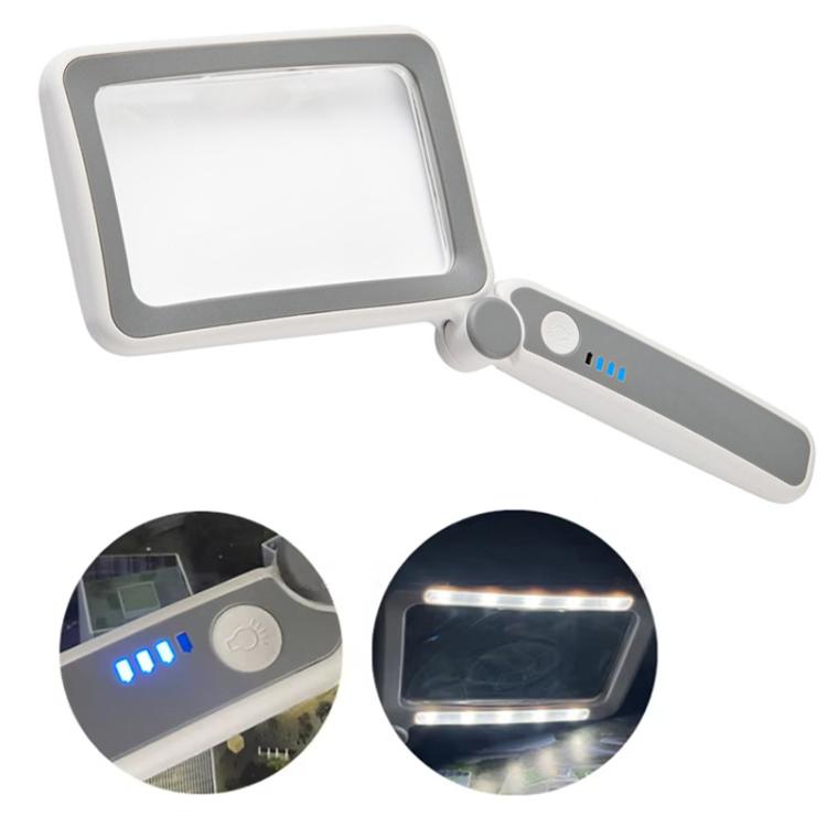 3.5X 12LED Folding Magnifying Glass Handheld Reading Glass With Charge Display