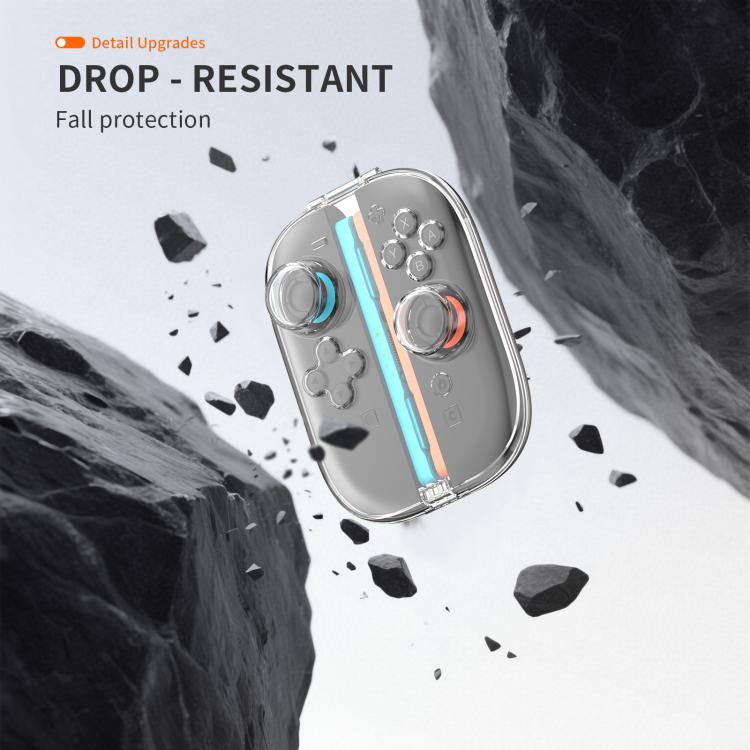 For Nintendo Switch 2 Joy-Con Controllers Crystal Clear Hard Case with 6 Game Card Storage Slots