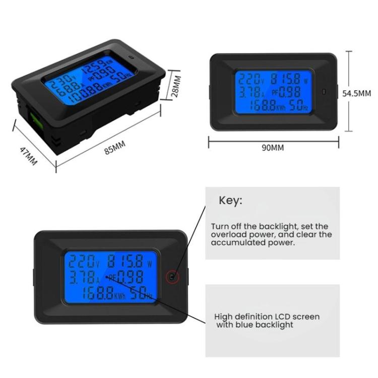 Multifunctional Electric Meter AC Digital Voltage Frequency Monitor