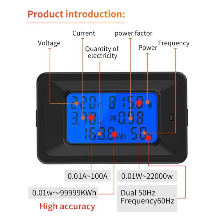Multifunctional Electric Meter AC Digital Voltage Frequency Monitor
