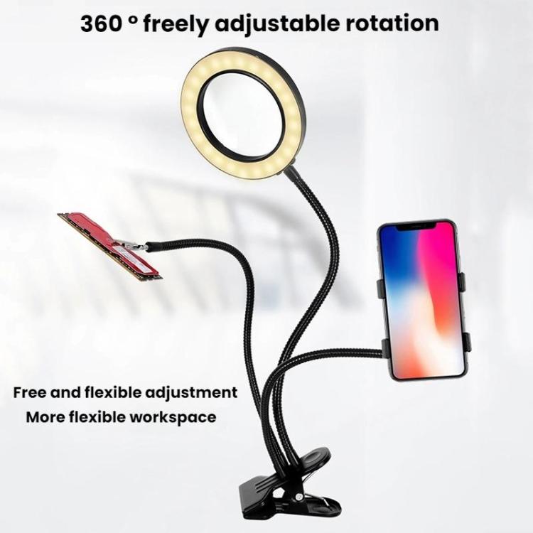 10X 72LEDs Optical Magnifying Glass Hose Type Mobile Phone Holder