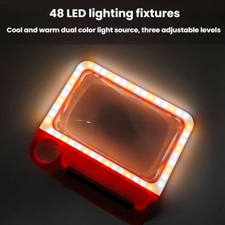 5/10X 48LEDs Magnifier 3 Colors Cold Warm Brightness Adjustment Handheld Loupe