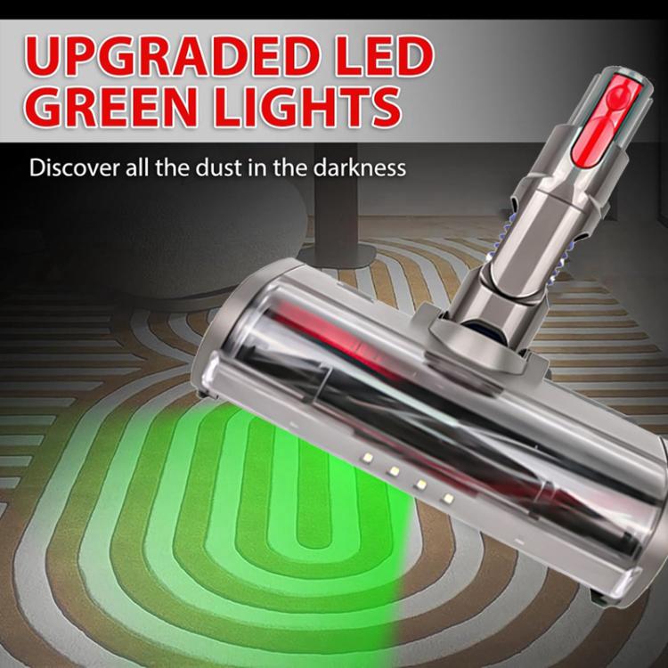 For Dyson V7/V8/V10/V11/G5 Carbon Fiber Brush Head With Green Light Floorhead Attachment