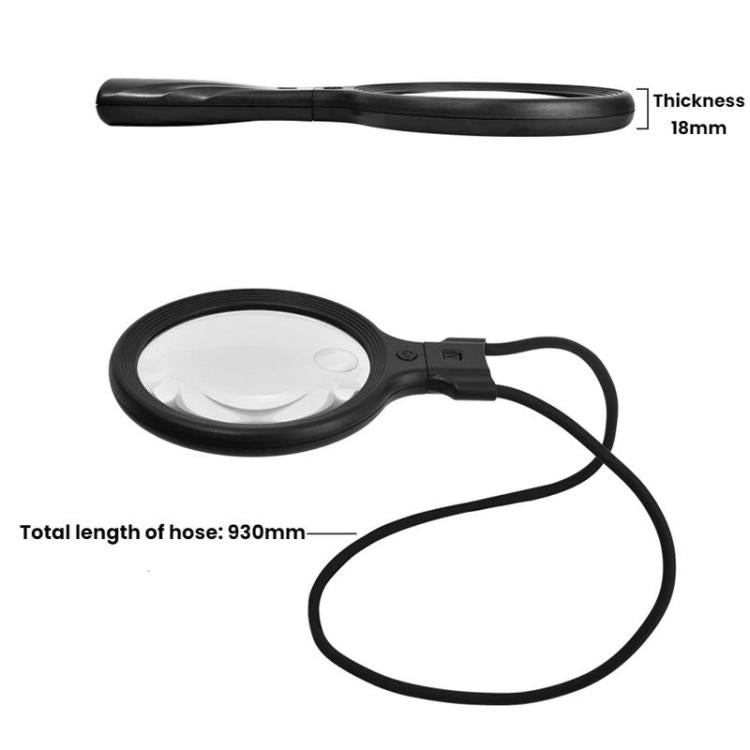 5/10X 30 LEDs Magnifying Glass USB Charging Neck Worn Handheld For Reading Maintenance
